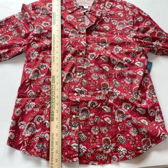 Pendleton Floral Paisley Long Sleeve Button Down
Shirt Red Large - Picture 8 of 9